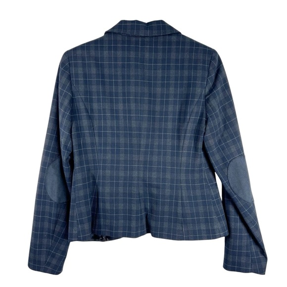 SAVILE ROW CO. London One Button Blazer Navy Blue Plaid Size Medium - Picture 6 of 8